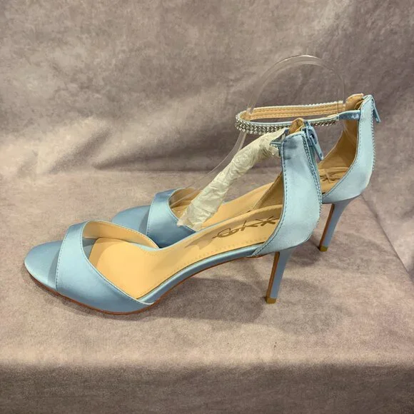 XYD Open Toe Rhinestones Ankle Strap Bridal Sandals - Picture 8 of 9